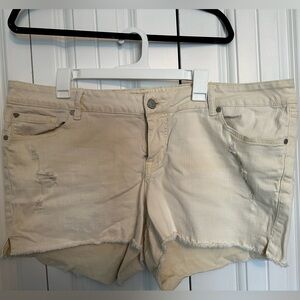 Pale Yellow Torrid Shorts- distressed style!